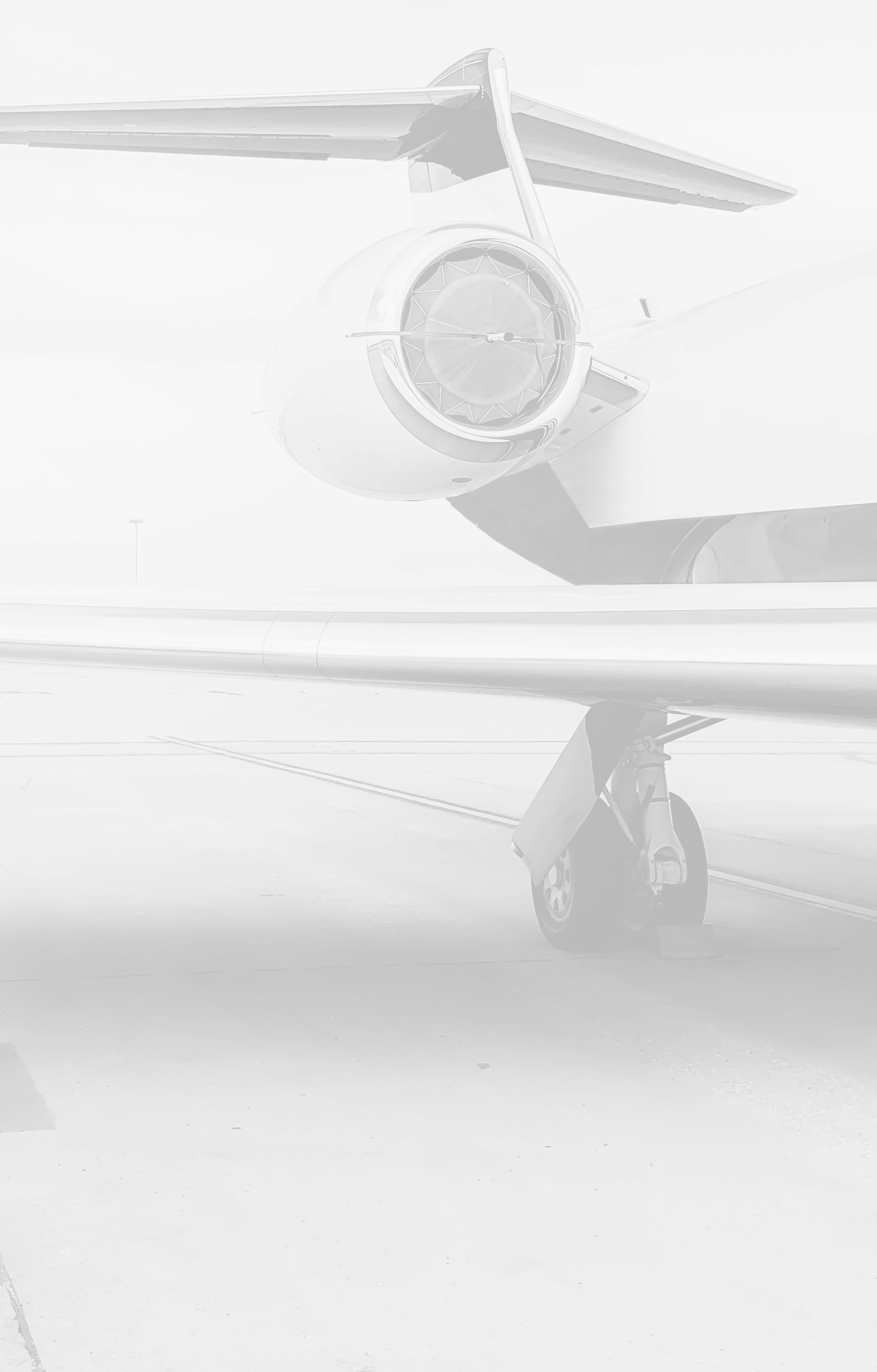 Close up image of plane on runway